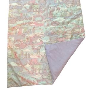 Kaiwai Pink Purple Children Victorian Astrology Lap Quilt Pastel 53” x 40”